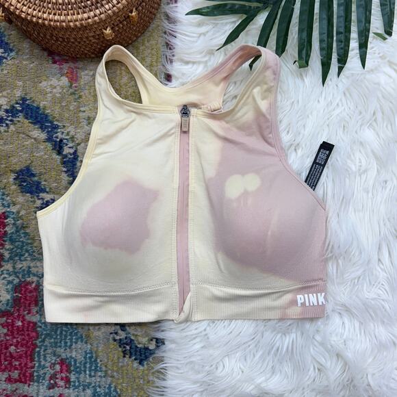 PINK Victoria's Secret Other - PINK Active Victoria's Secret Front Zip Seamless Lightly Lined Sports Bra Medium
